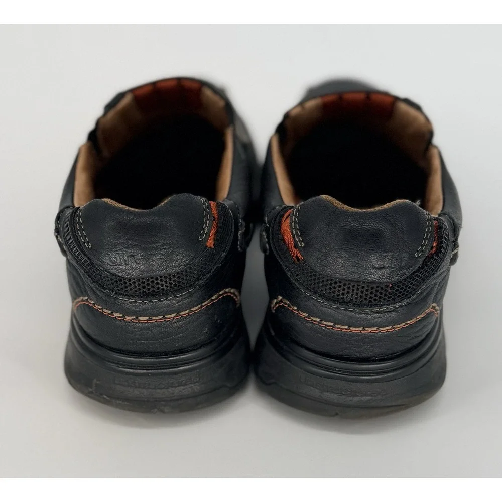 Clarks Unstructuredm Un.Seal Mens Black Leather Slip-On Comfort Shoes Size 9.5